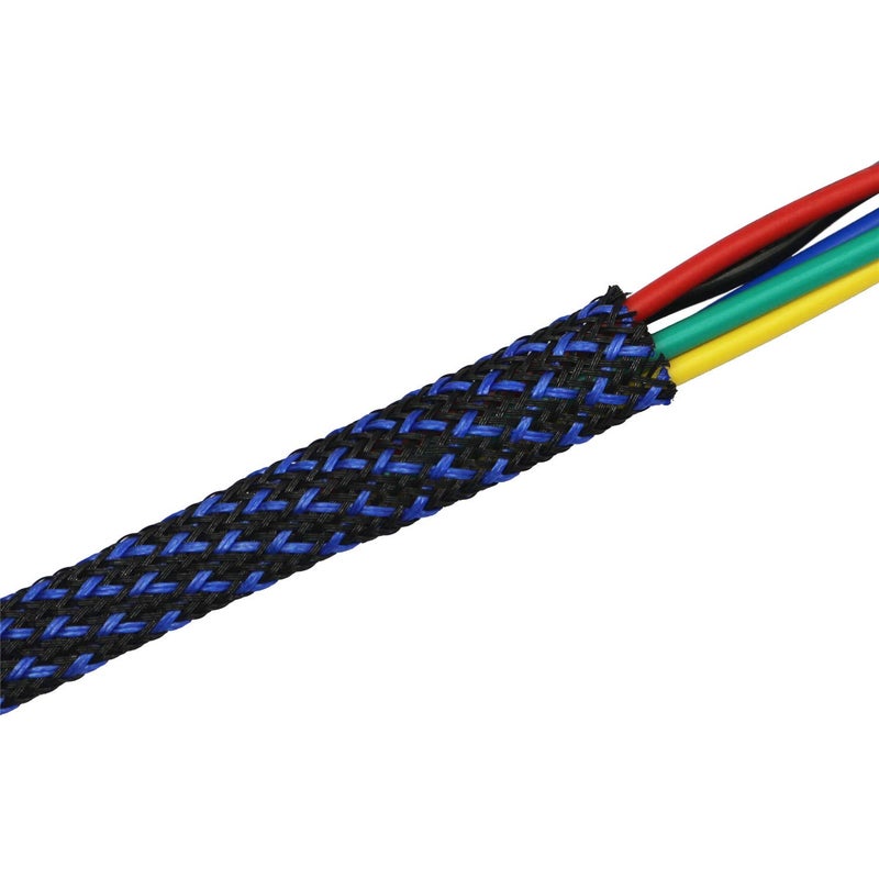 CBAZY 30ft PET Expandable Sleeving Wire Cable Sleeve (2/5", Blue&Black) - Image 3
